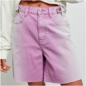 Longline Denim Carpenter Shorts Dyed Pink/Purple Ombré By BDG Urban Outfitters